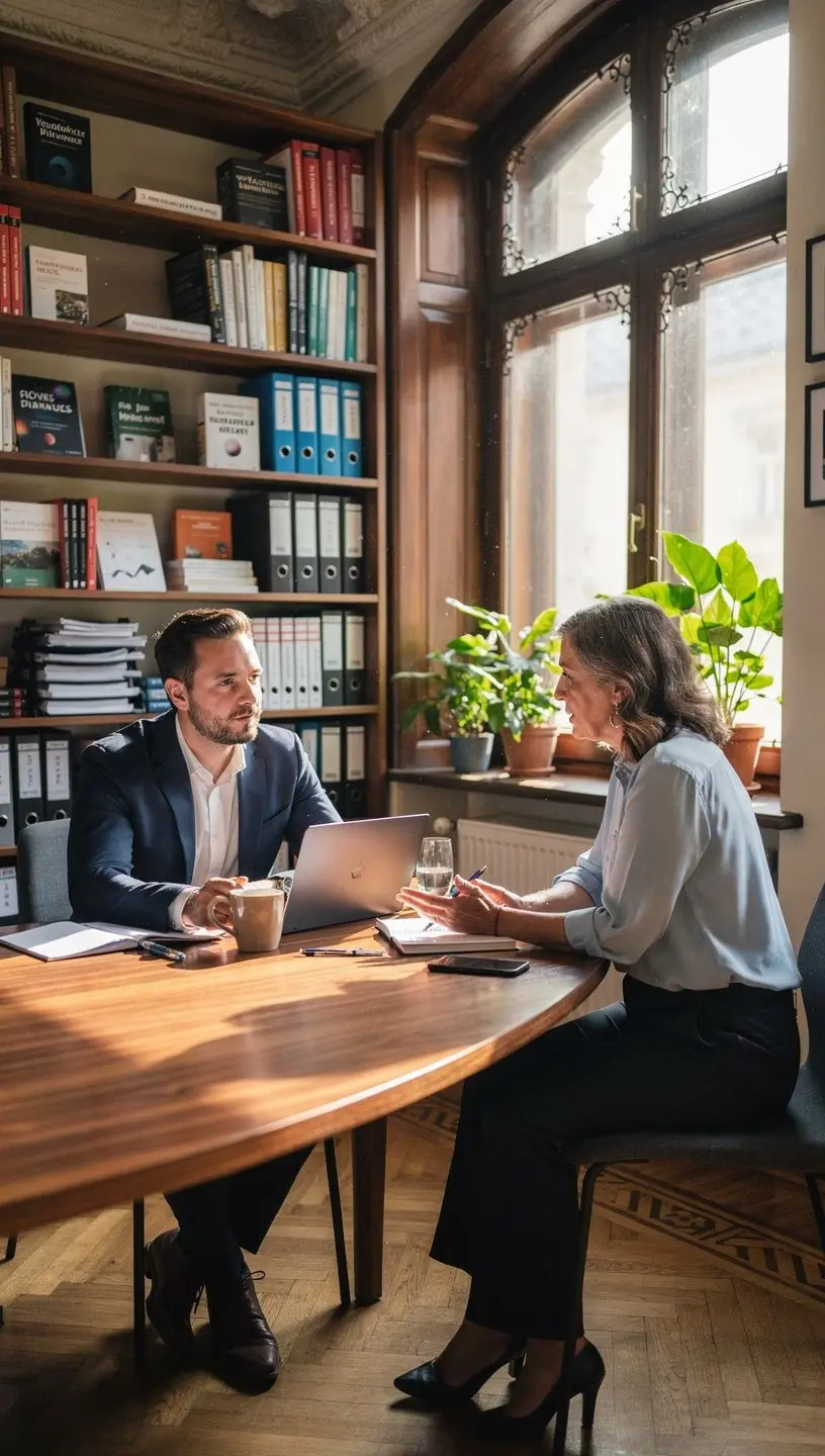 Szakmai pénzügyi blog oldalának nyitóképernyője laptopon
